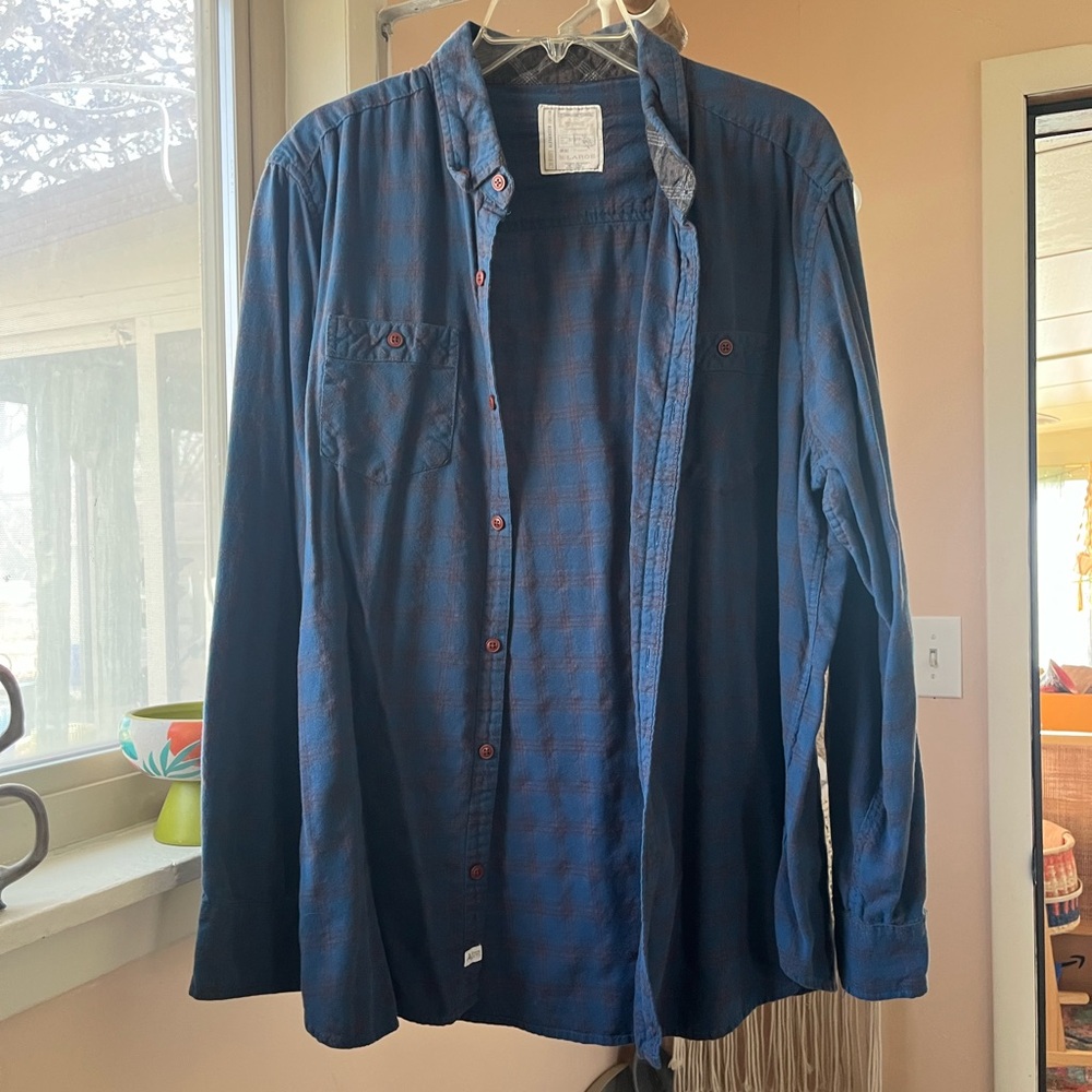 Flannel dark blue and grey